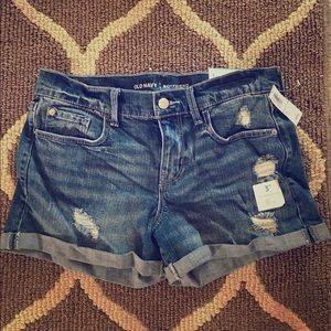 Denim boyfriend shorts